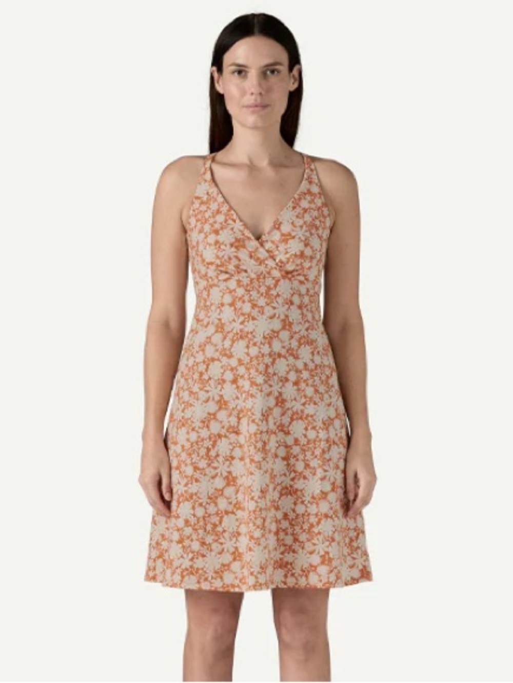 Patagonia Amber Dawn Dress Knee-Length Casual Organic Cotton Toasted Peach Small - Picture 9 of 9
